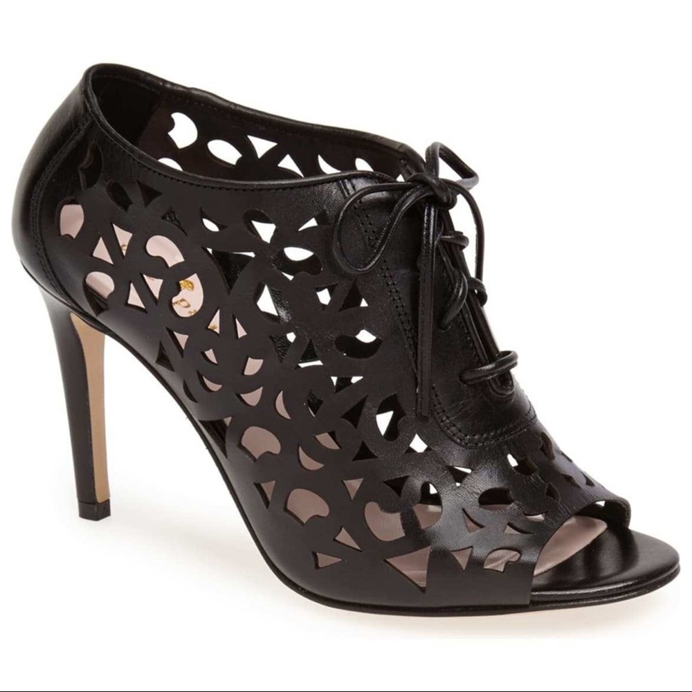 Kate Spade Black Izarra Cutout Lace-up Stiletto